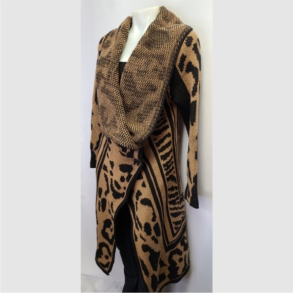 Calvin Klein Sweater Duster Cardigan Zebra Leopard - Picture 5 of 14
